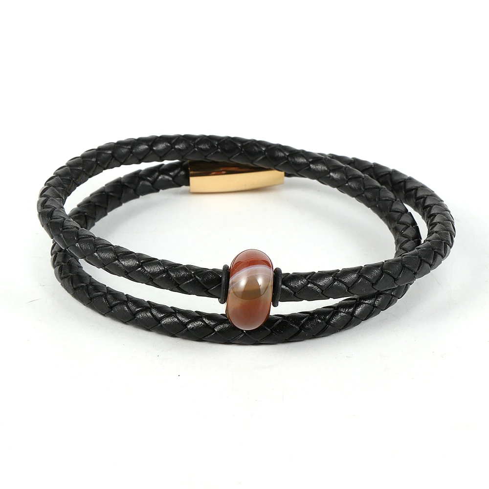 14mm Natural Stone Charm Double Wrap Leather Bracelet Stainless Steel Magnetic Clasp Men Women Lucky Bangles Bts Items For Girls
14mm Natural Stone Charm Double Wrap Leather Bracelet Stainless Steel Magnetic Clasp Men Women Lucky Bangles Bts Items For Girls