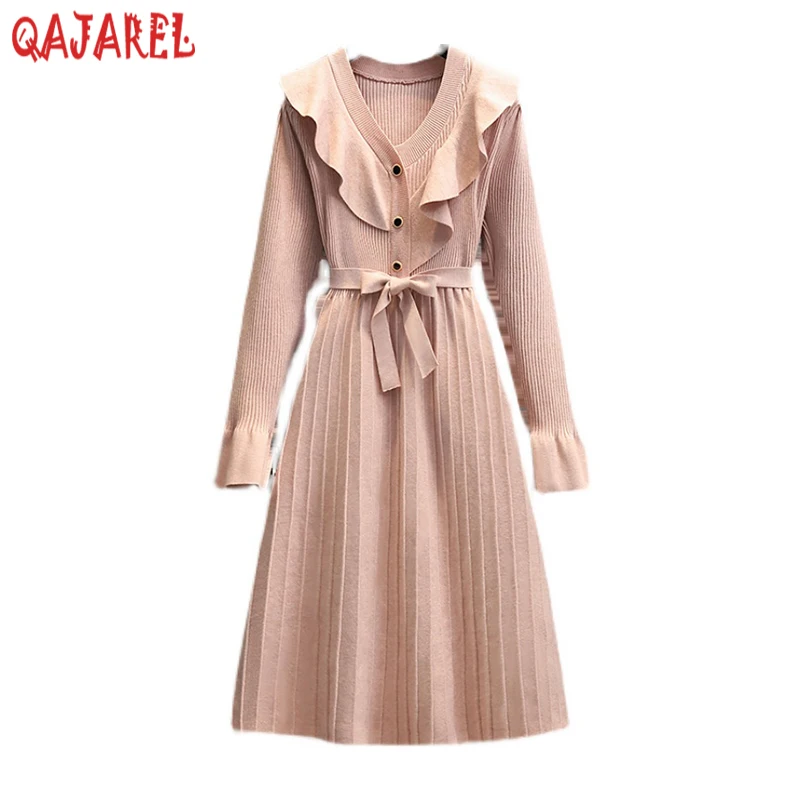 2023 Pink Knitted Cotton Ruffled V-Neck Midi Dress Women Korean Vintage Casual Dress Spring Autumn Elegant Bodycon Party Vestido
2023 Pink Knitted Cotton Ruffled V-Neck Midi Dress Women Korean Vintage Casual Dress Spring Autumn Elegant Bodycon Party Vestido