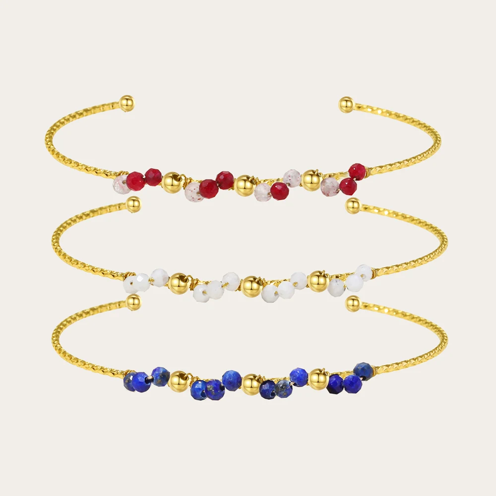 YACHAN Bohemia Stainless Steel Fine Bangle Bracelet for Women Colourful Bead High Quality 14K Plated Golden Opening Bracelets
YACHAN Bohemia Stainless Steel Fine Bangle Bracelet for Women Colourful Bead High Quality 14K Plated Golden Opening Bracelets