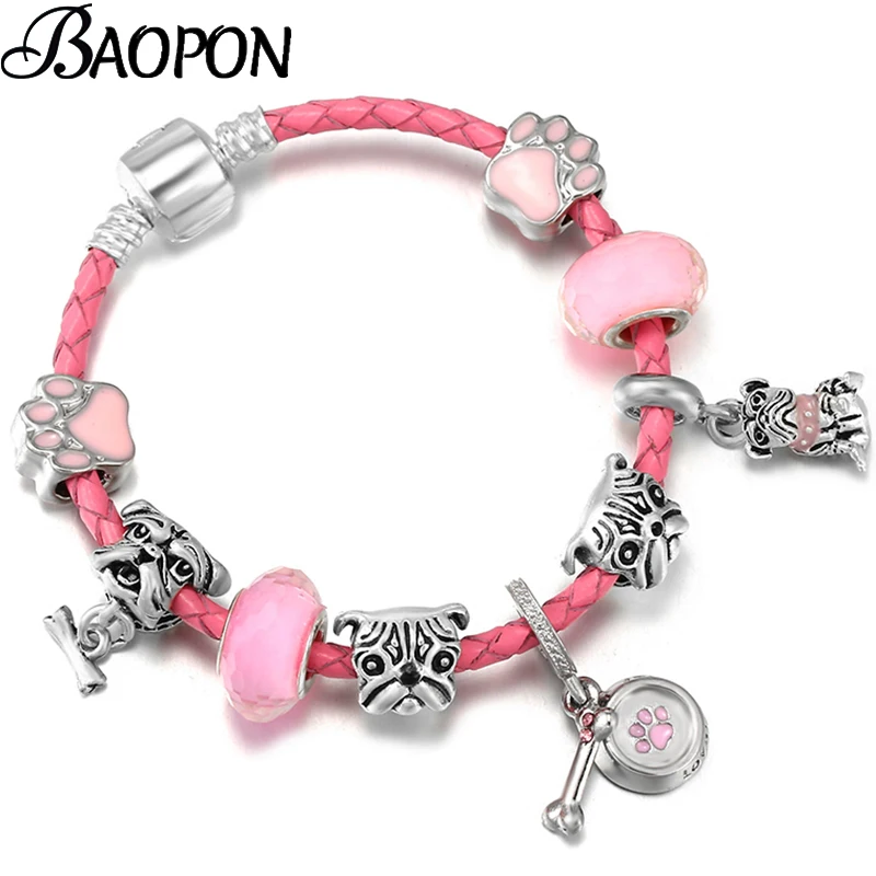 Роскошный розовый кожаный браслет-цепочка с подвеской собака и кость браслет для женщин мужчин детей пары ювелирные изделия подарок Прямая...
Роскошный розовый кожаный браслет-цепочка с подвеской собака и кость браслет для женщин мужчин детей пары ювелирные изделия подарок Прямая...