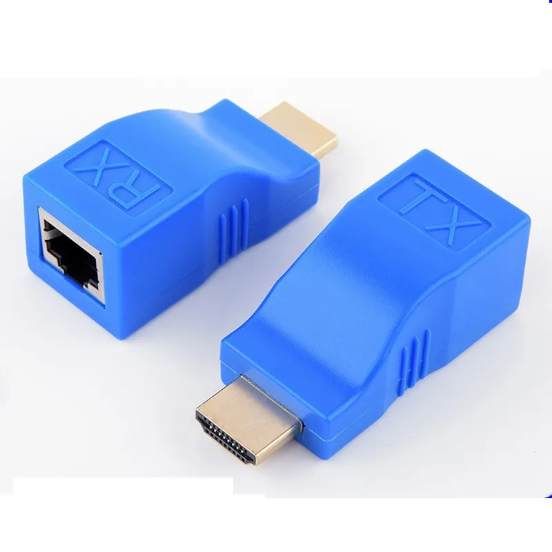 

HDMI-совместимый удлинитель 4K 30 м удлинитель RJ45 через Cat 5e/6 сетевой LAN Ethernet адаптер для HDTV HDPC