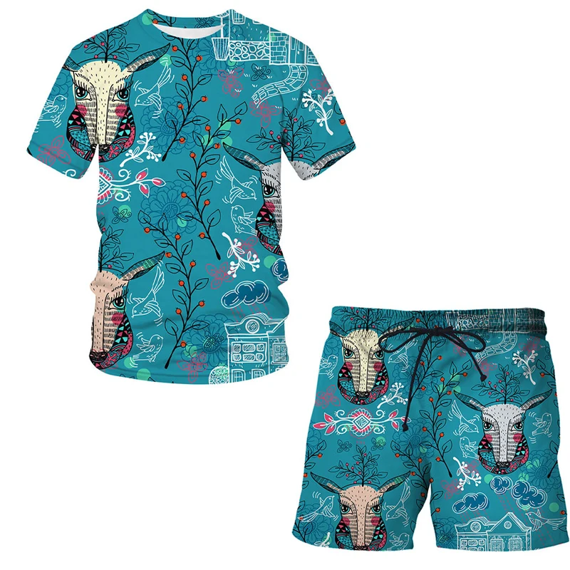 2021 New Men Casual animal Deer head Shorts New Shorts Mens Summer Casual Cool Short Pants Male Shorts + T shirt Suit Sets Tops
2021 New Men Casual animal Deer head Shorts New Shorts Mens Summer Casual Cool Short Pants Male Shorts + T shirt Suit Sets Tops