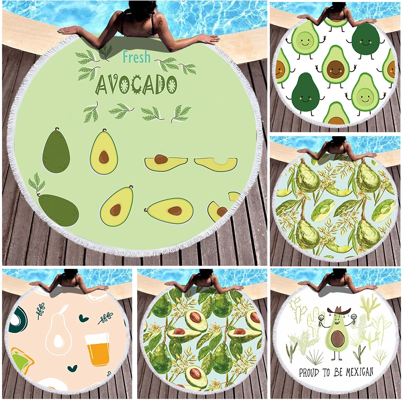 Avocado Fruit Round Beach Towel with Fringe Bath Towel Superfine Fiber Cleaning Beach Towels Quick-Dry Turkish Towel Round Twill
Avocado Fruit Round Beach Towel with Fringe Bath Towel Superfine Fiber Cleaning Beach Towels Quick-Dry Turkish Towel Round Twill