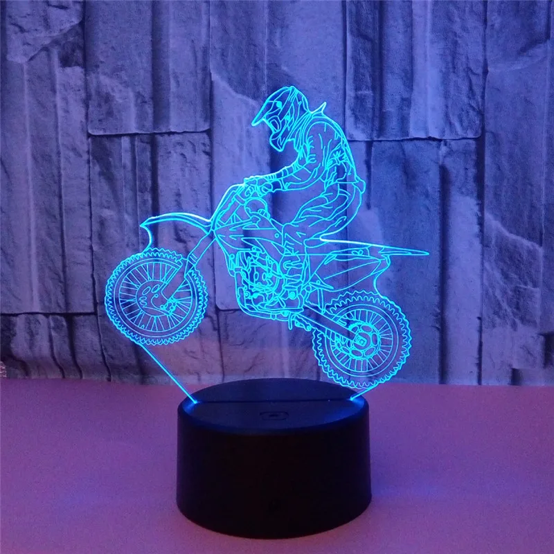 3D night Light Ride a motorcycle USB Charge Touch Switch Lamp 7 Colorful Kids Night Light Hot Drop Ship Novelty Gifts
3D night Light Ride a motorcycle USB Charge Touch Switch Lamp 7 Colorful Kids Night Light Hot Drop Ship Novelty Gifts