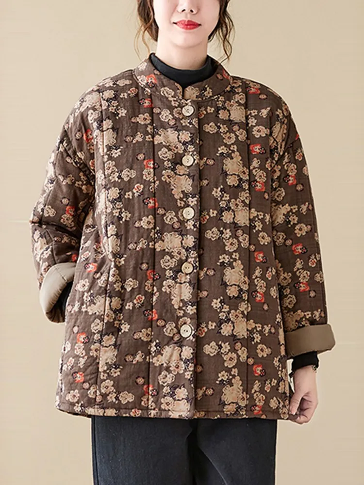 Women Long Sleeve Quilted Coats New Arrival 2023 Autumn Winter Vintage Style Floral Print Thick Warm Female Casual Jackets B3042
Women Long Sleeve Quilted Coats New Arrival 2023 Autumn Winter Vintage Style Floral Print Thick Warm Female Casual Jackets B3042