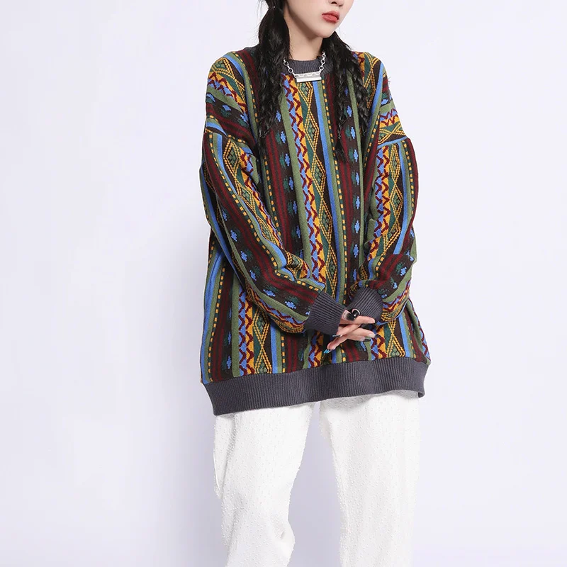 Neck Casual Retro Womens Rhombus Street Round Print Block Sweaters Knitted High Mens Pullover Oversize Sweater Clothes Hombre
Neck Casual Retro Womens Rhombus Street Round Print Block Sweaters Knitted High Mens Pullover Oversize Sweater Clothes Hombre