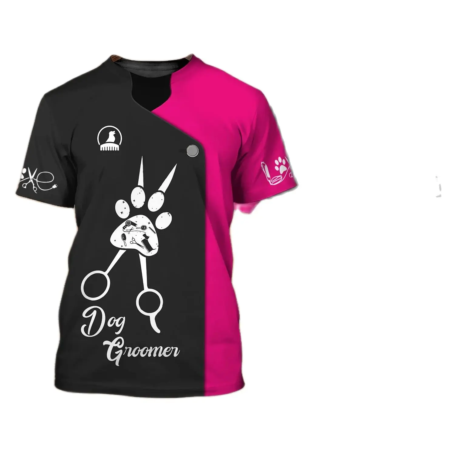 Summer Fashion Short Sleeve Workwear Tees O Neck Oversized Clothes Pet Groomer Shirt Men's T-shirt Unisex Grooming Uniform Tops
Summer Fashion Short Sleeve Workwear Tees O Neck Oversized Clothes Pet Groomer Shirt Men's T-shirt Unisex Grooming Uniform Tops