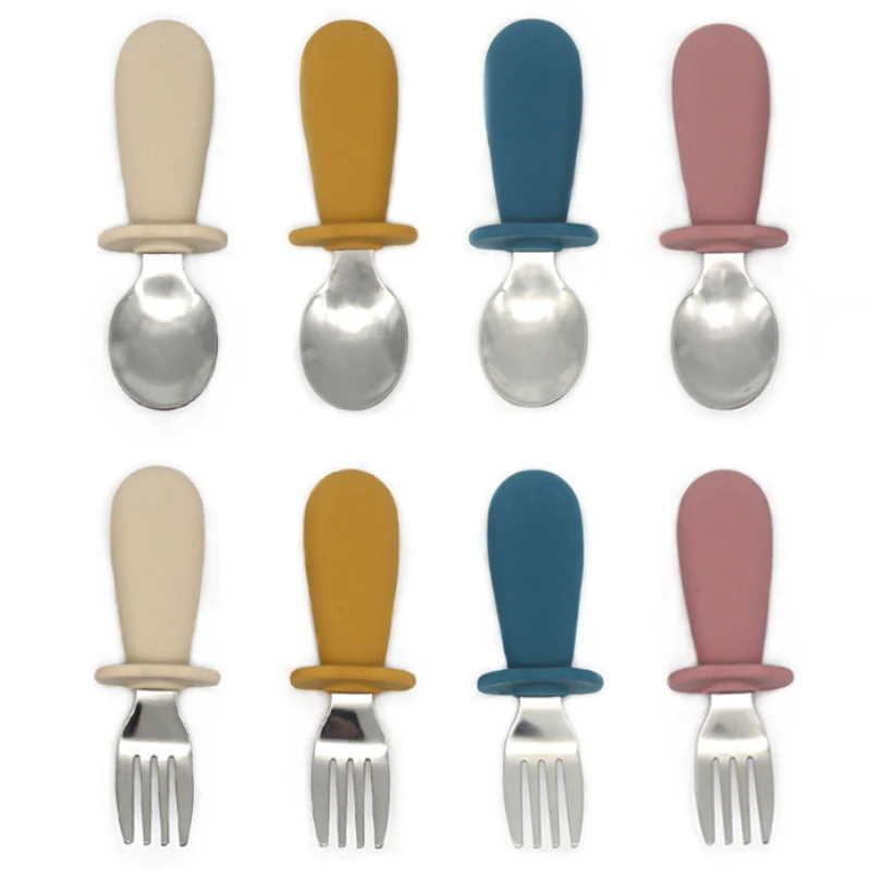 Stainless Steel Spoon Fork Set Baby Utensils Silicone Tableware Children Dinnerware Kitchen Accession Toddler Feeding Spoon Fork
Stainless Steel Spoon Fork Set Baby Utensils Silicone Tableware Children Dinnerware Kitchen Accession Toddler Feeding Spoon Fork