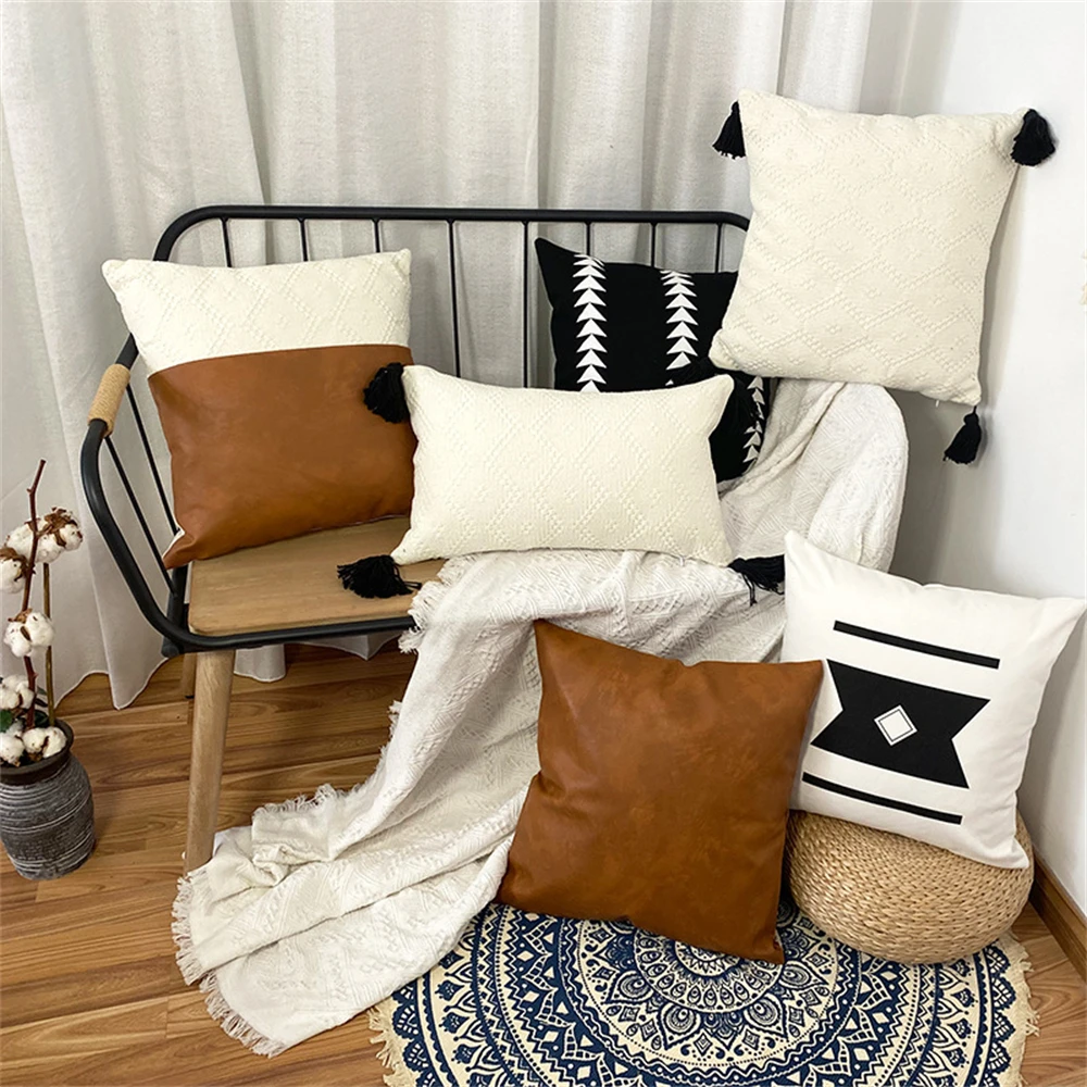 45x45cm Nordic Knitted Leather Pillow Home Decor Pillow Cushion Cover Decorative Pillow Case Living Room Decoration Pillows
45x45cm Nordic Knitted Leather Pillow Home Decor Pillow Cushion Cover Decorative Pillow Case Living Room Decoration Pillows