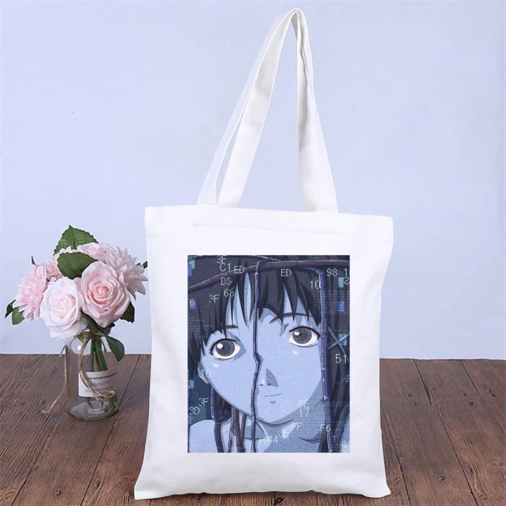 Blue VersionHandbag Serial Experiments Lain VAPORWAVE Anime Shoulder Canvas Bag Girl Boy Pocket Shopper HandBags Kawaii Tote Bag
Blue VersionHandbag Serial Experiments Lain VAPORWAVE Anime Shoulder Canvas Bag Girl Boy Pocket Shopper HandBags Kawaii Tote Bag