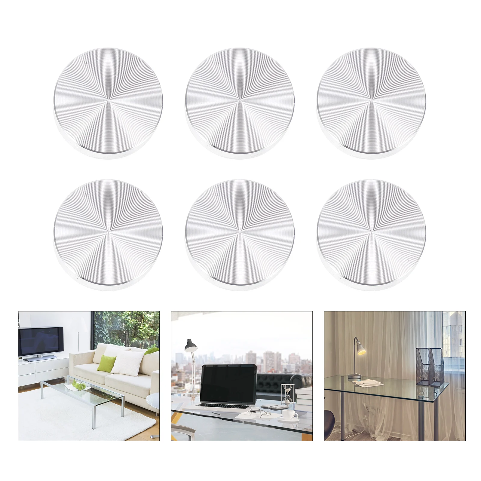 

6pcs Glass Table Tops Disc Hardwares Aluminum Disc 30mm Thick Aluminum Discs