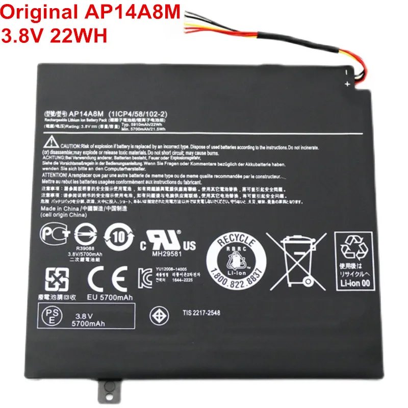 

3.8V 22WH New Original AP14A8M AP14A4M Tablet Battery For Acer Iconia Tab 10 A3-A20 A3-A30 Switch 10 SW5-011 SW5-012 SW5-015