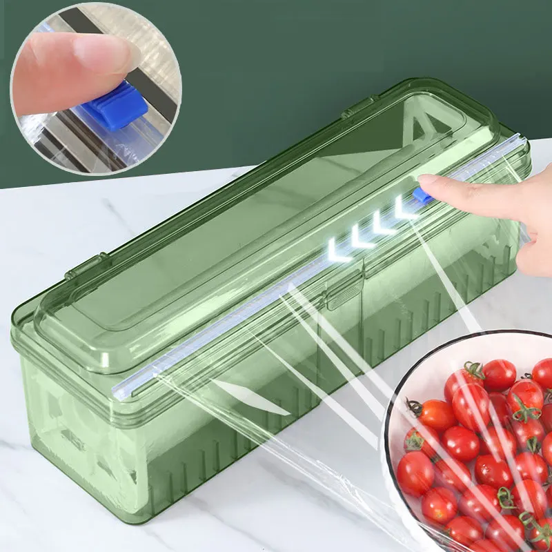 Plastic Cling Film Refillable Box Food Wrap Dispenser Plastic Cutter Cling Film Storage Holder Kitchen Tool Supplies
Plastic Cling Film Refillable Box Food Wrap Dispenser Plastic Cutter Cling Film Storage Holder Kitchen Tool Supplies