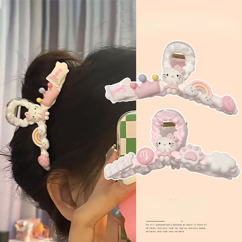 Hello Kitty Cat Cream Grip Shark Clip DIY Homemade Material Bag Handmade Barrettes
Hello Kitty Cat Cream Grip Shark Clip DIY Homemade Material Bag Handmade Barrettes