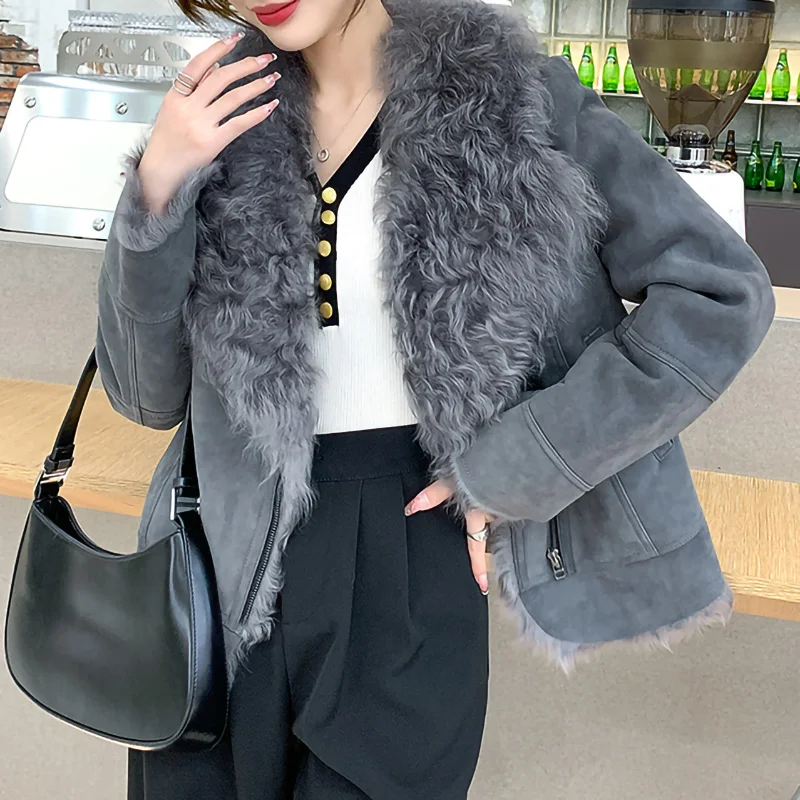 Genuine Sheepskin Leather Jackets 2023 Women Natural Fur Shearling Coat Thick Warm Lamb Fur Lining Coat ZJN5179
Genuine Sheepskin Leather Jackets 2023 Women Natural Fur Shearling Coat Thick Warm Lamb Fur Lining Coat ZJN5179