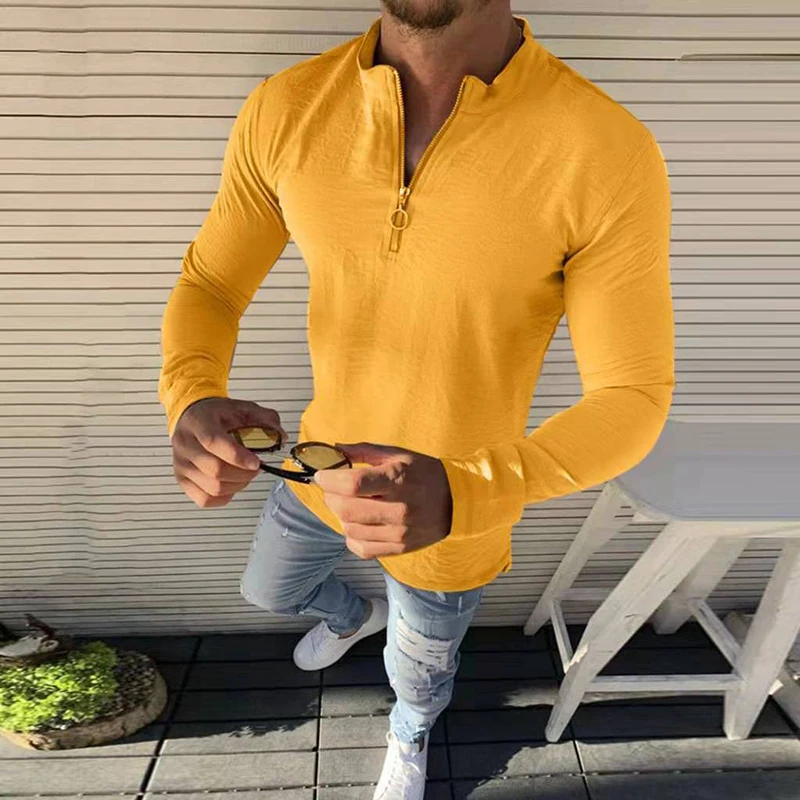 Spring Zipper Design Solid Male Top Pullover Men Casual Stand Collar Polo Shirt Autumn Long Sleeve Streetwear Tee Shirt Harajuku
Spring Zipper Design Solid Male Top Pullover Men Casual Stand Collar Polo Shirt Autumn Long Sleeve Streetwear Tee Shirt Harajuku