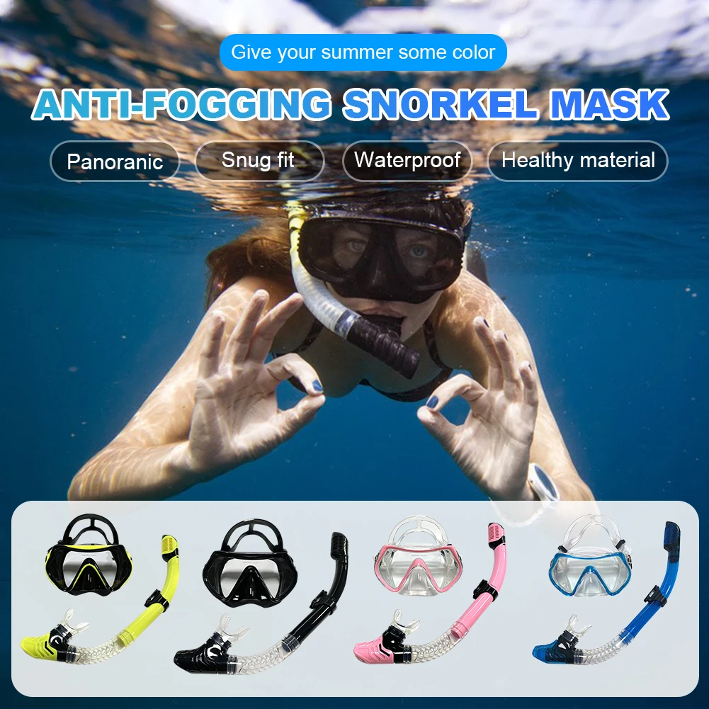 Scuba Diving Mask And Snorkels Anti-Fog Tempered Glasses Diving Goggles Breath Tube Set Underwater Swimming Snorkeling Supplies
Scuba Diving Mask And Snorkels Anti-Fog Tempered Glasses Diving Goggles Breath Tube Set Underwater Swimming Snorkeling Supplies