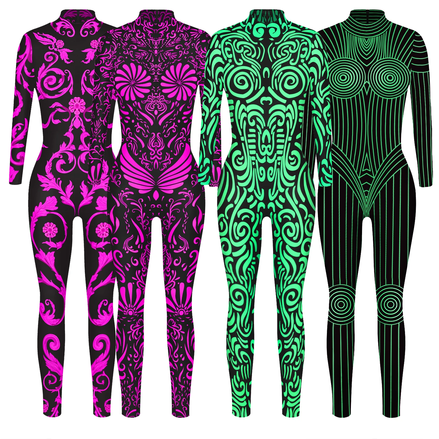 VIPFASHION Women Rave Cosplay Costume Green Pink Geometry Print Jumpsuits Ladies Halloween Party Holiday Zentai Bodysuit Outfit
VIPFASHION Women Rave Cosplay Costume Green Pink Geometry Print Jumpsuits Ladies Halloween Party Holiday Zentai Bodysuit Outfit
