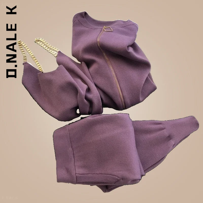 D.Nale K New Women Set Slim Women's Suit Womens Long Pants Chain Knitted 3 Piece Set Elegant Retro Female Women's Tracksuit Set
D.Nale K New Women Set Slim Women's Suit Womens Long Pants Chain Knitted 3 Piece Set Elegant Retro Female Women's Tracksuit Set