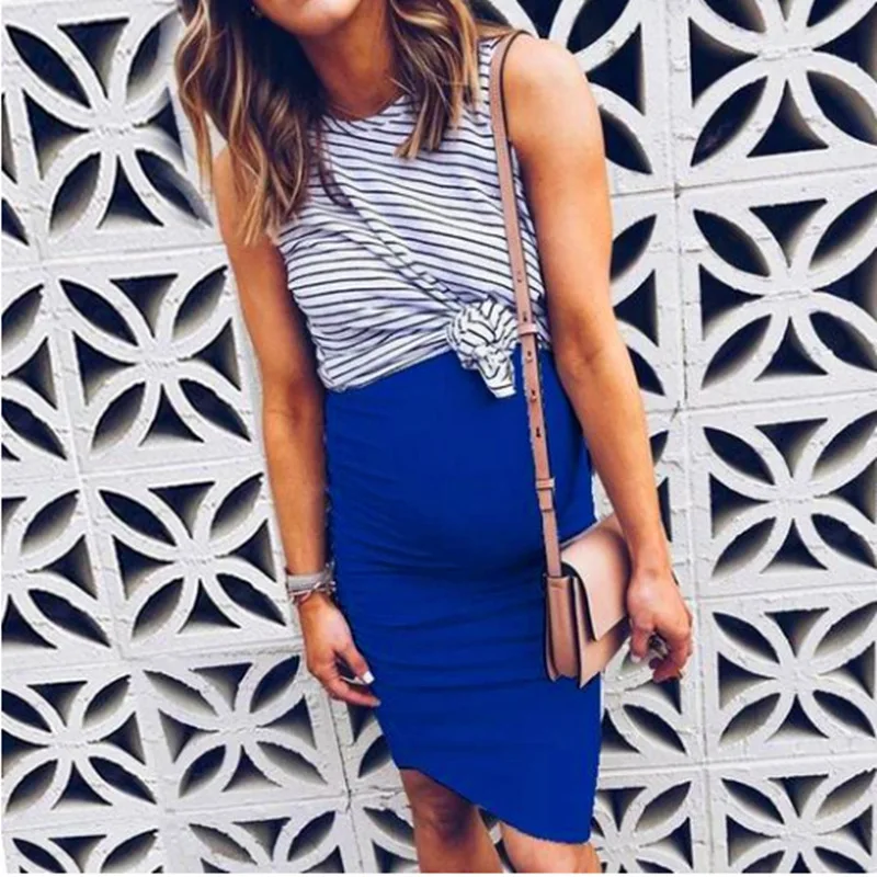 2022 Maternity Dresses Summer Stretchy Striped Bodycon Pregnancy Home Dresses False Two Pieces Robes Clothes for Pregnant Women
2022 Maternity Dresses Summer Stretchy Striped Bodycon Pregnancy Home Dresses False Two Pieces Robes Clothes for Pregnant Women