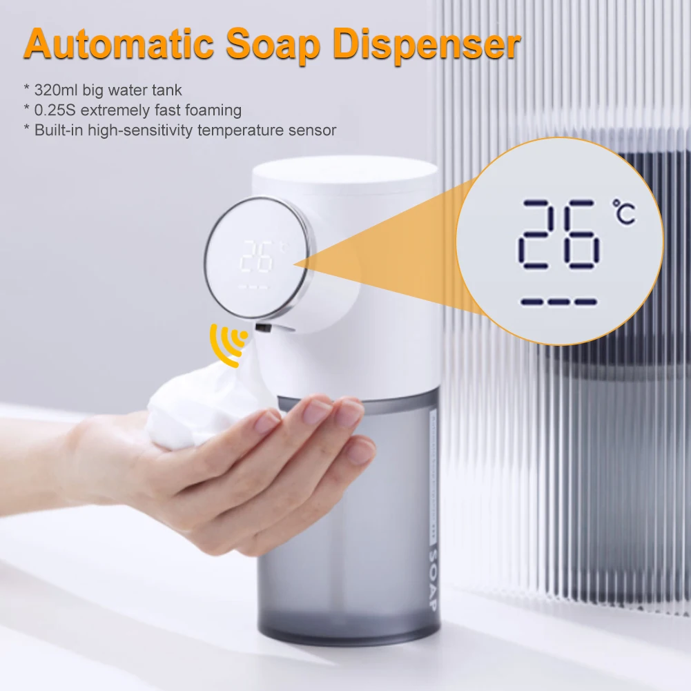 Smart Auto Liquid Soap Foam Dispenser Rechargeable With Temperature Display Touchless Sensor Hand Sanitizer Machine for Bathroom
Smart Auto Liquid Soap Foam Dispenser Rechargeable With Temperature Display Touchless Sensor Hand Sanitizer Machine for Bathroom