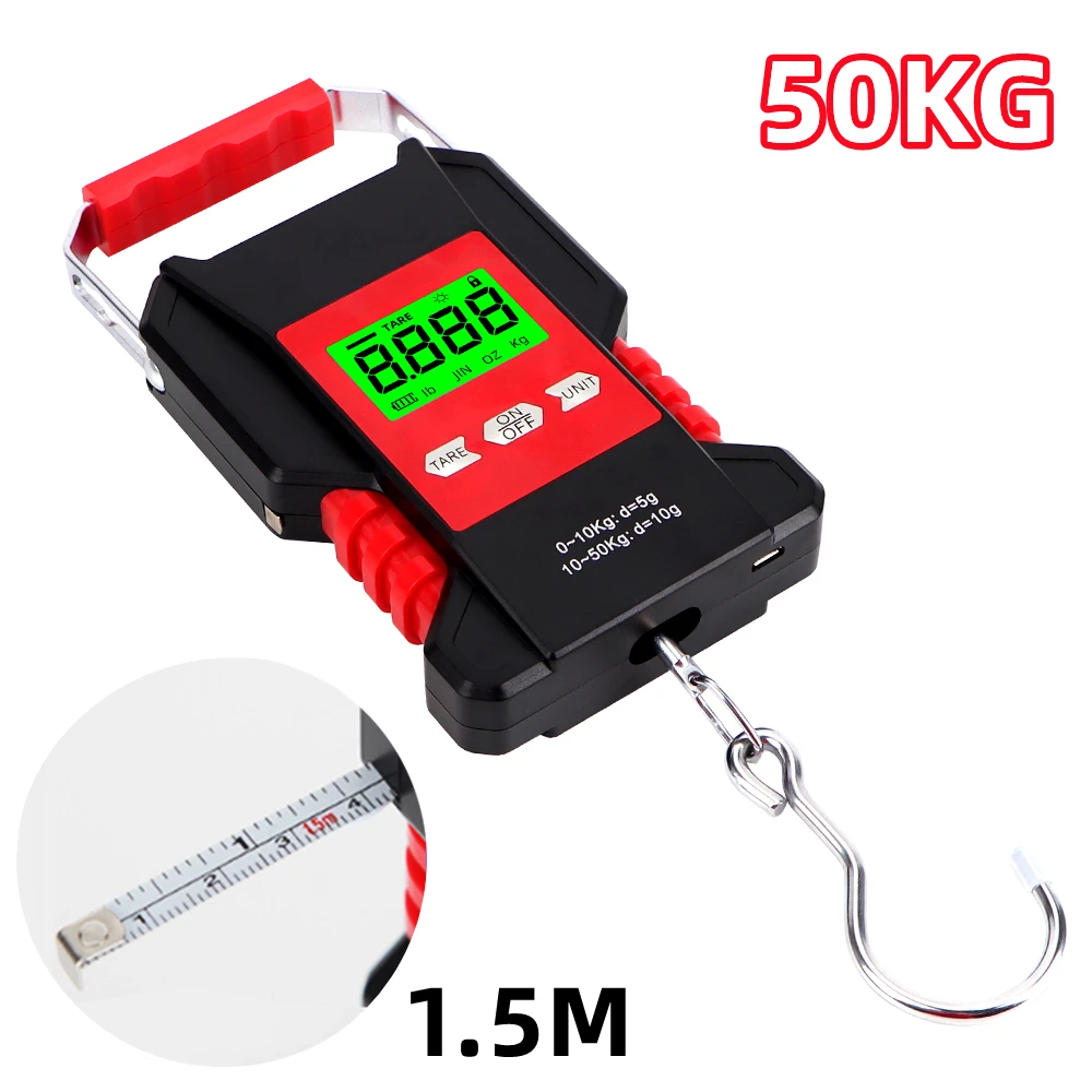 50Kg/5g Full Waterproof Hanging Scale Portable Fish Hook Electronic Weighting Luggage Scale LCD Digital Scale with 1.5m Ruler
50Kg/5g Full Waterproof Hanging Scale Portable Fish Hook Electronic Weighting Luggage Scale LCD Digital Scale with 1.5m Ruler