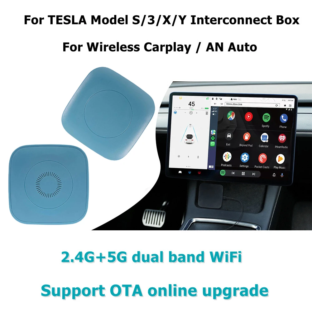 Wireless Carplay Ai Box AN Auto Box WiFi Adapter For Tesla Model 3/Y/S/X Dual-band 2.4G+5G Wireless Carplay Adapter Accessories
Wireless Carplay Ai Box AN Auto Box WiFi Adapter For Tesla Model 3/Y/S/X Dual-band 2.4G+5G Wireless Carplay Adapter Accessories