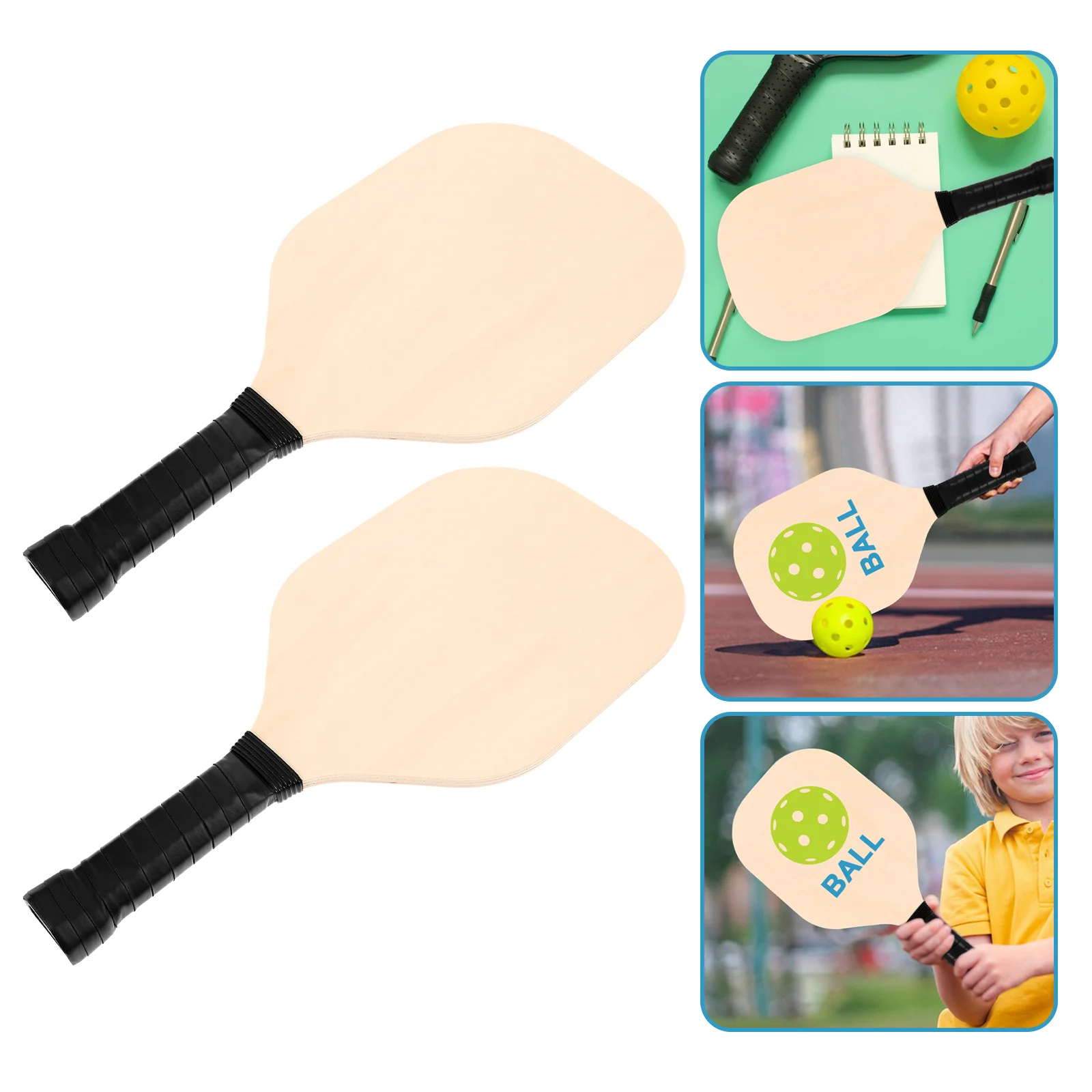 

2 Pcs Toys Professional Hole Ball Rackets Anti-slip Grip Balls Sports Supplies Outdoor Kit Playing Paddles