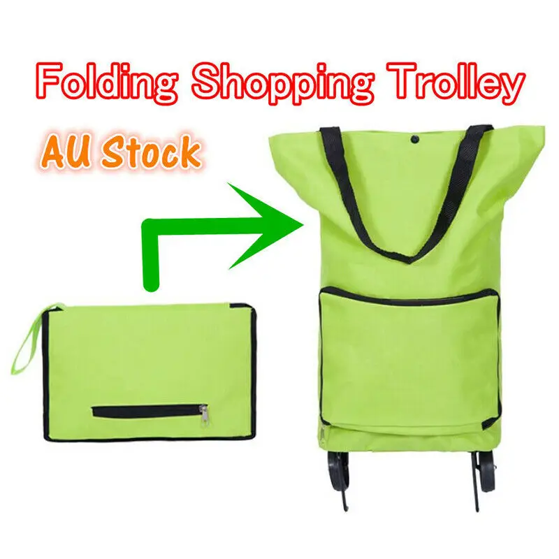 

Folding Shopping Bag Collapsible Shopping Trolly Tugboat Shopping Cart Reusable Large Capacity Kitchen Shopping Bag With Wheels