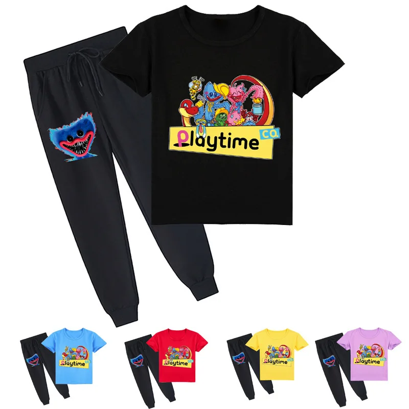 Kissy Missy Huggy Wuggy Clothes Kids game poppy playtime tshirt boys Sportwear Girl Short Sleeve T-shirt Jogging Pants 2pcs Sets 
Kissy Missy Huggy Wuggy Clothes Kids game poppy playtime tshirt boys Sportwear Girl Short Sleeve T-shirt Jogging Pants 2pcs Sets
