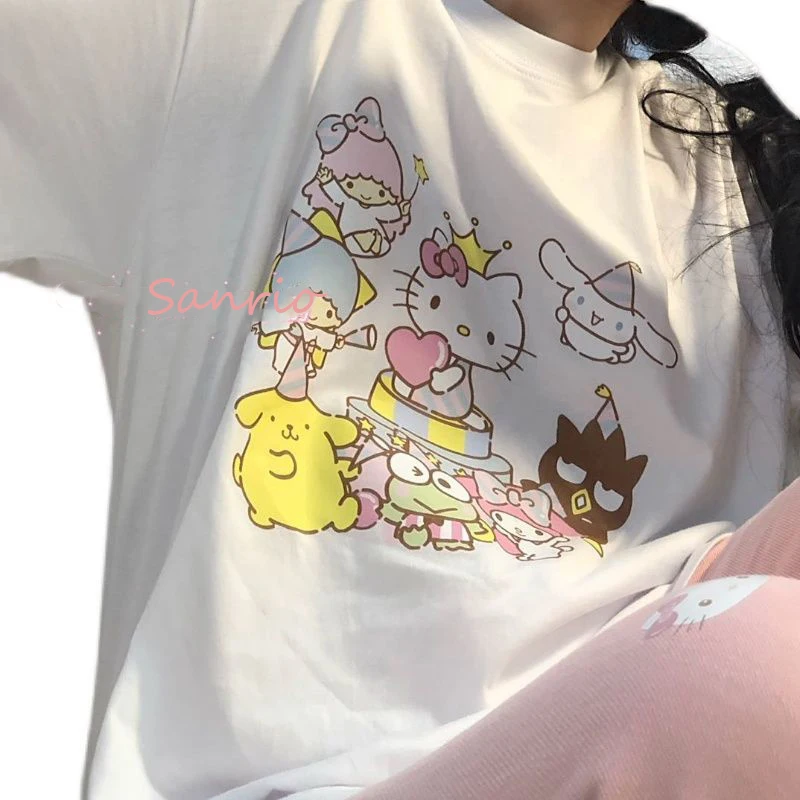 Sanrio Hello Kitty Girly Heart Kawaii Anime My Melody Cute Cartoon Cinnamoroll Personality Pure Cotton T-Shirt Toy for Girls
Sanrio Hello Kitty Girly Heart Kawaii Anime My Melody Cute Cartoon Cinnamoroll Personality Pure Cotton T-Shirt Toy for Girls