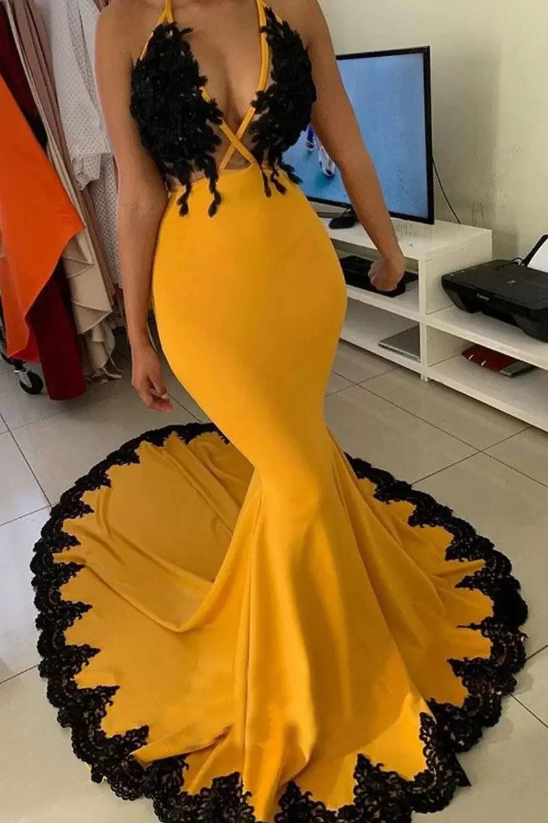 HF840 Prom Evening Dresses Formal Charming Sleeveless Mermaid Deep V-Neck Gowns Robe De Soiree فستان سهرة Vestido De Noche
HF840 Prom Evening Dresses Formal Charming Sleeveless Mermaid Deep V-Neck Gowns Robe De Soiree فستان سهرة Vestido De Noche