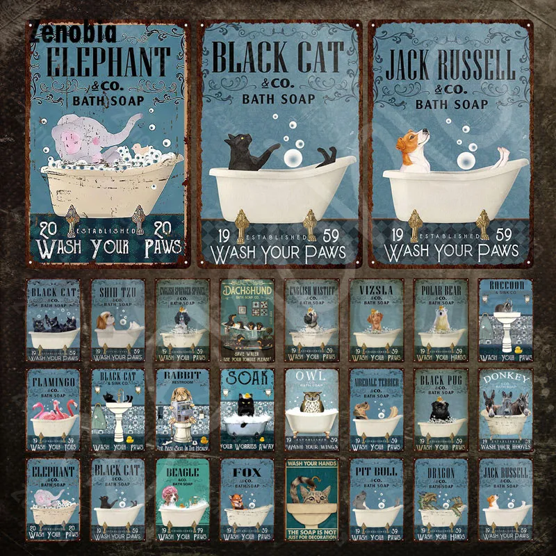 Bathroom Metal Signs Animals In Bathtub Funny Tin Sign Vintage Plaque Decorative Tin Plate Wall Stickers for Home Bathroom Decor
Bathroom Metal Signs Animals In Bathtub Funny Tin Sign Vintage Plaque Decorative Tin Plate Wall Stickers for Home Bathroom Decor