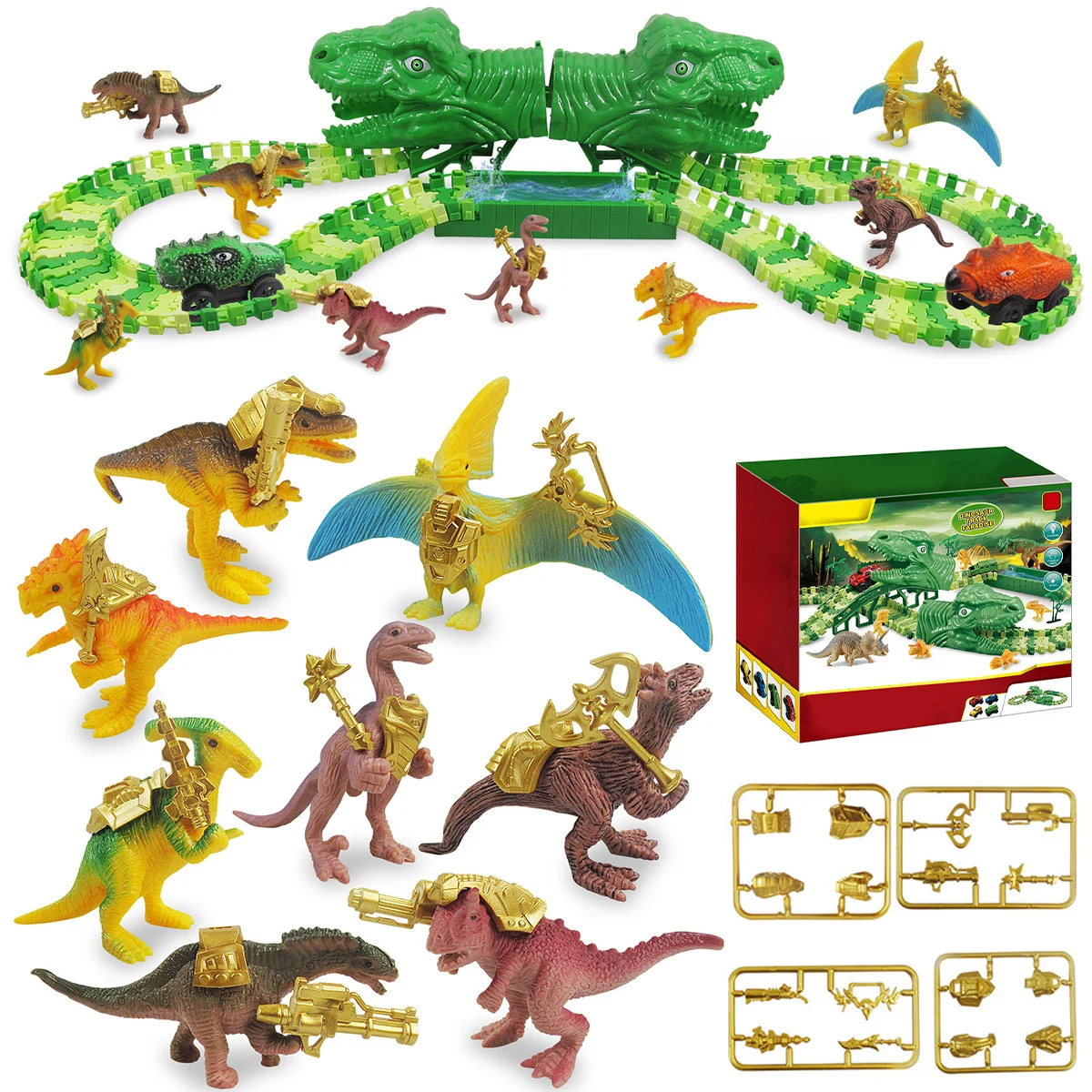 163 Pcs Dinosaur Race Track Car Toy Set 149 Pcs Flexible Train Tracks with 8 Dinosaurs Create a Dinosaur World Road Race Car
163 Pcs Dinosaur Race Track Car Toy Set 149 Pcs Flexible Train Tracks with 8 Dinosaurs Create a Dinosaur World Road Race Car