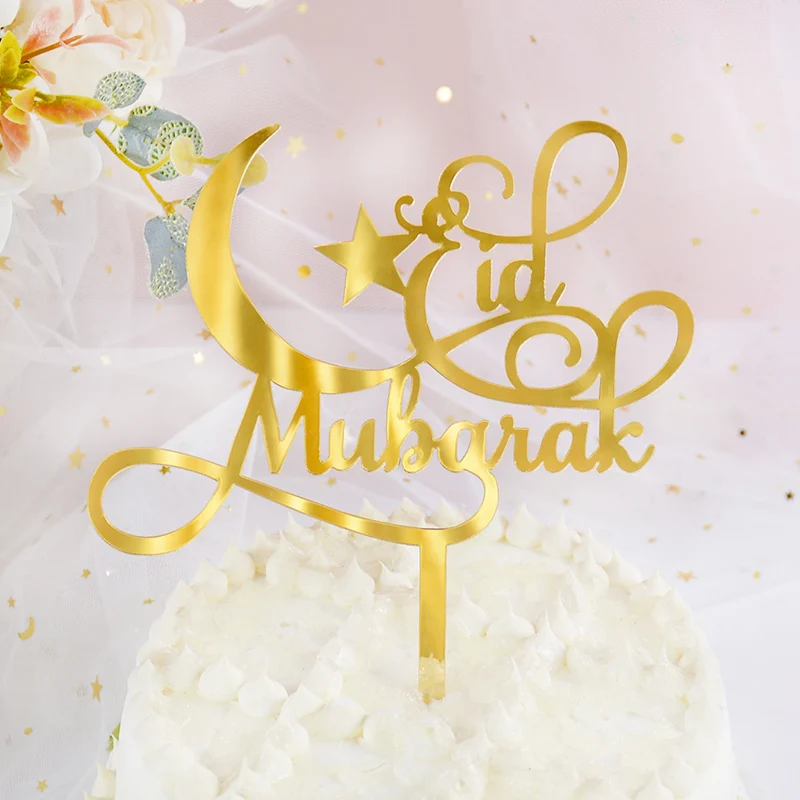 1Pc Acrylic EID MUBARAK Cake Topper Ramadan Decoration Gold Letter Moon Dessert Top Flag Islamic Muslim Festival Party Supplies
1Pc Acrylic EID MUBARAK Cake Topper Ramadan Decoration Gold Letter Moon Dessert Top Flag Islamic Muslim Festival Party Supplies