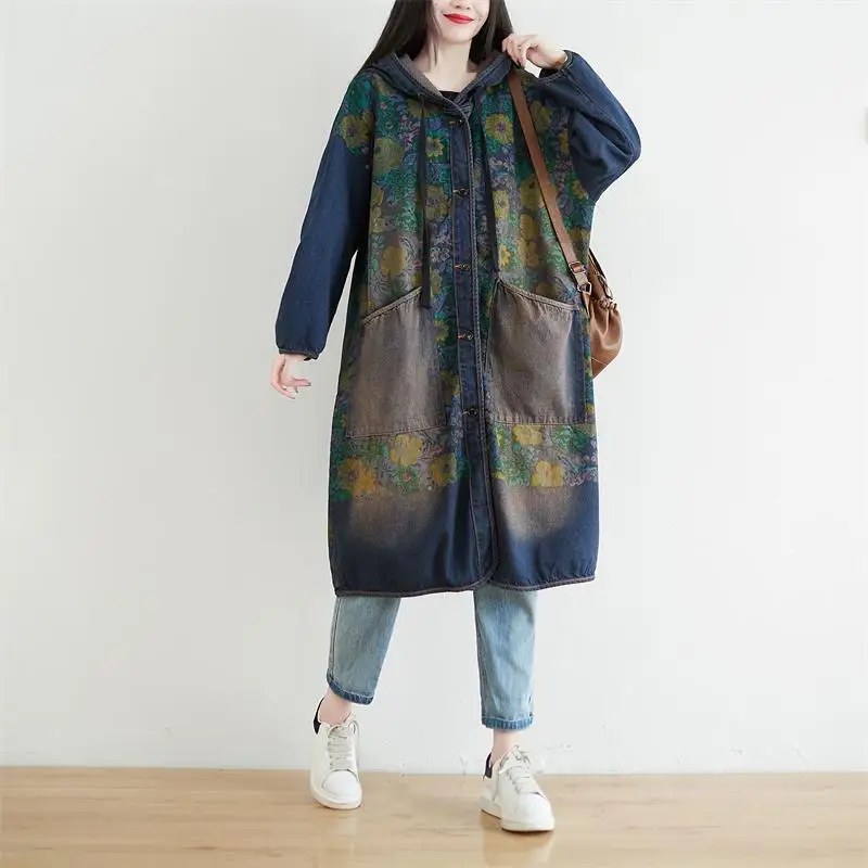 Женское джинсовое Пальто Boutique, длинное джинсовое пальто в стиле ретро, верхняя одежда больших размеров на осень и зиму
Женское джинсовое Пальто Boutique, длинное джинсовое пальто в стиле ретро, верхняя одежда больших размеров на осень и зиму