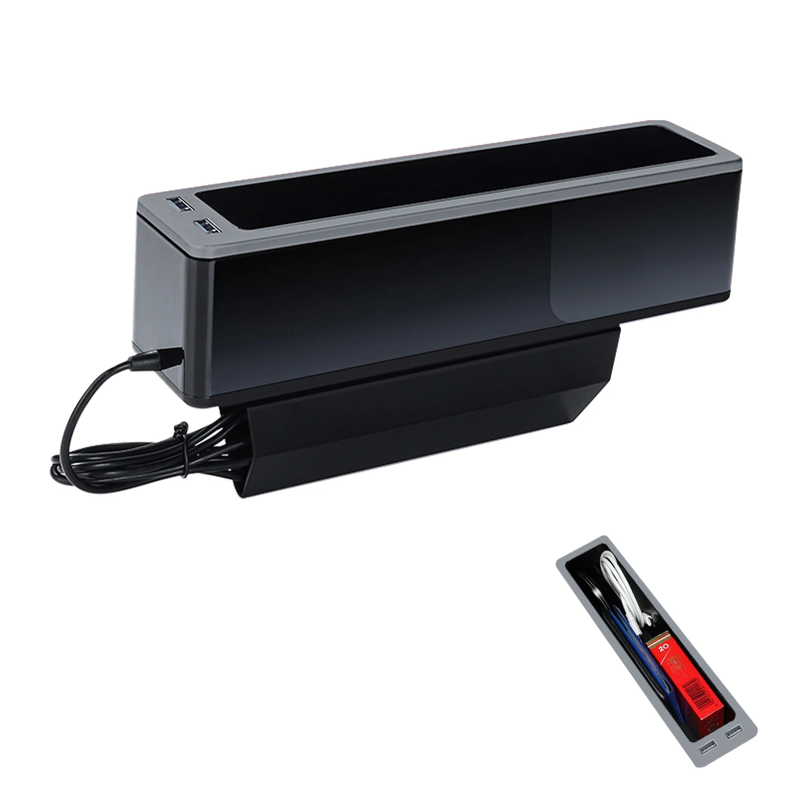 Car Seats Gap Storage Box Car Seats Gap Filler Storage Box With USB Charging Ports Auto Seats Catcher Caddy For Key Phone
Car Seats Gap Storage Box Car Seats Gap Filler Storage Box With USB Charging Ports Auto Seats Catcher Caddy For Key Phone