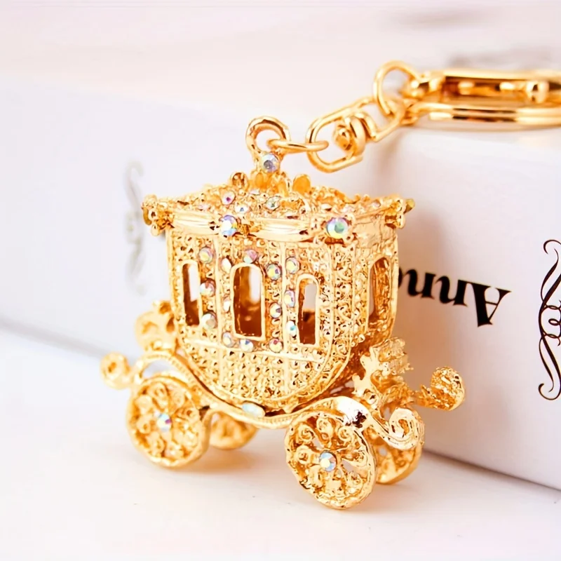 Alloy Rhinestone Cartoon Pumpkin Keychain Car Key Chain Golden Carriage Pendant Ladies Bag Accessories Gift
Alloy Rhinestone Cartoon Pumpkin Keychain Car Key Chain Golden Carriage Pendant Ladies Bag Accessories Gift