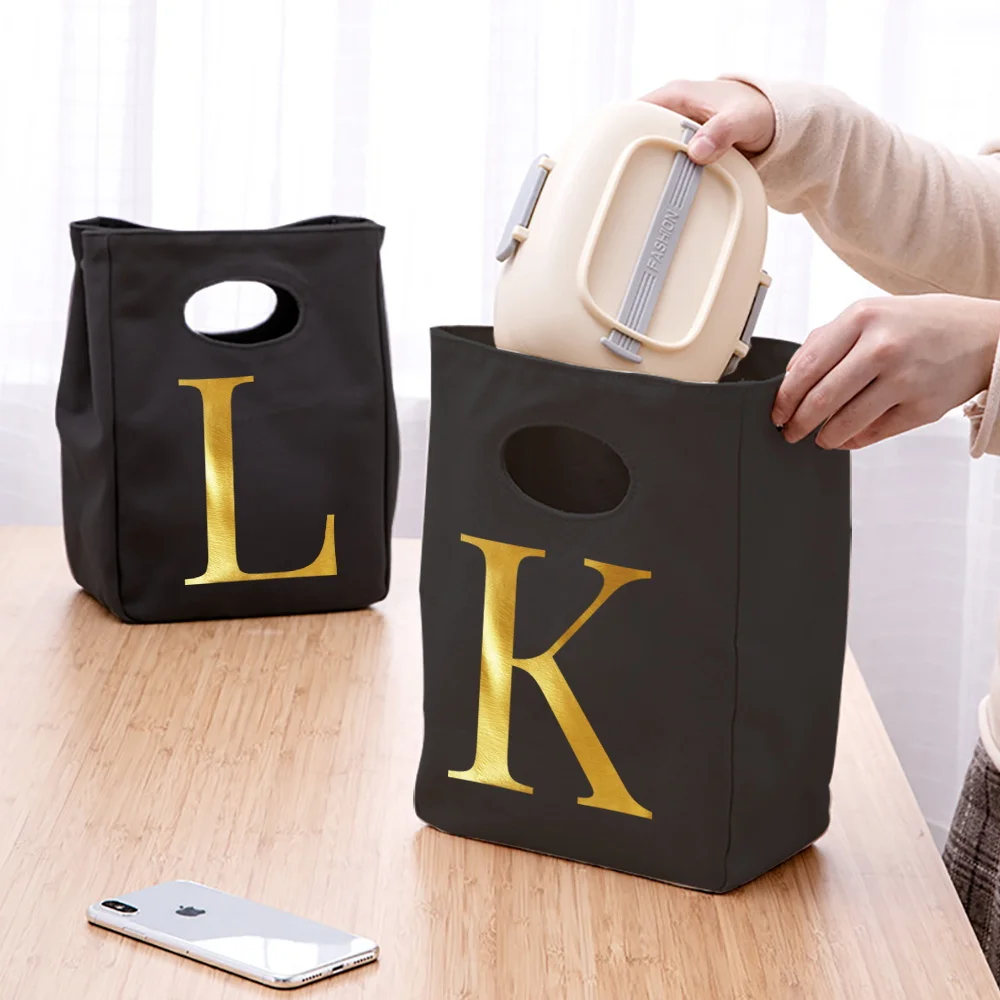 New Lunch Box Portable Insulated 26 Letter Series Thermal Food Picnic Lunch Bags for Men Women Kids Dinner Container Bento Pouch
New Lunch Box Portable Insulated 26 Letter Series Thermal Food Picnic Lunch Bags for Men Women Kids Dinner Container Bento Pouch