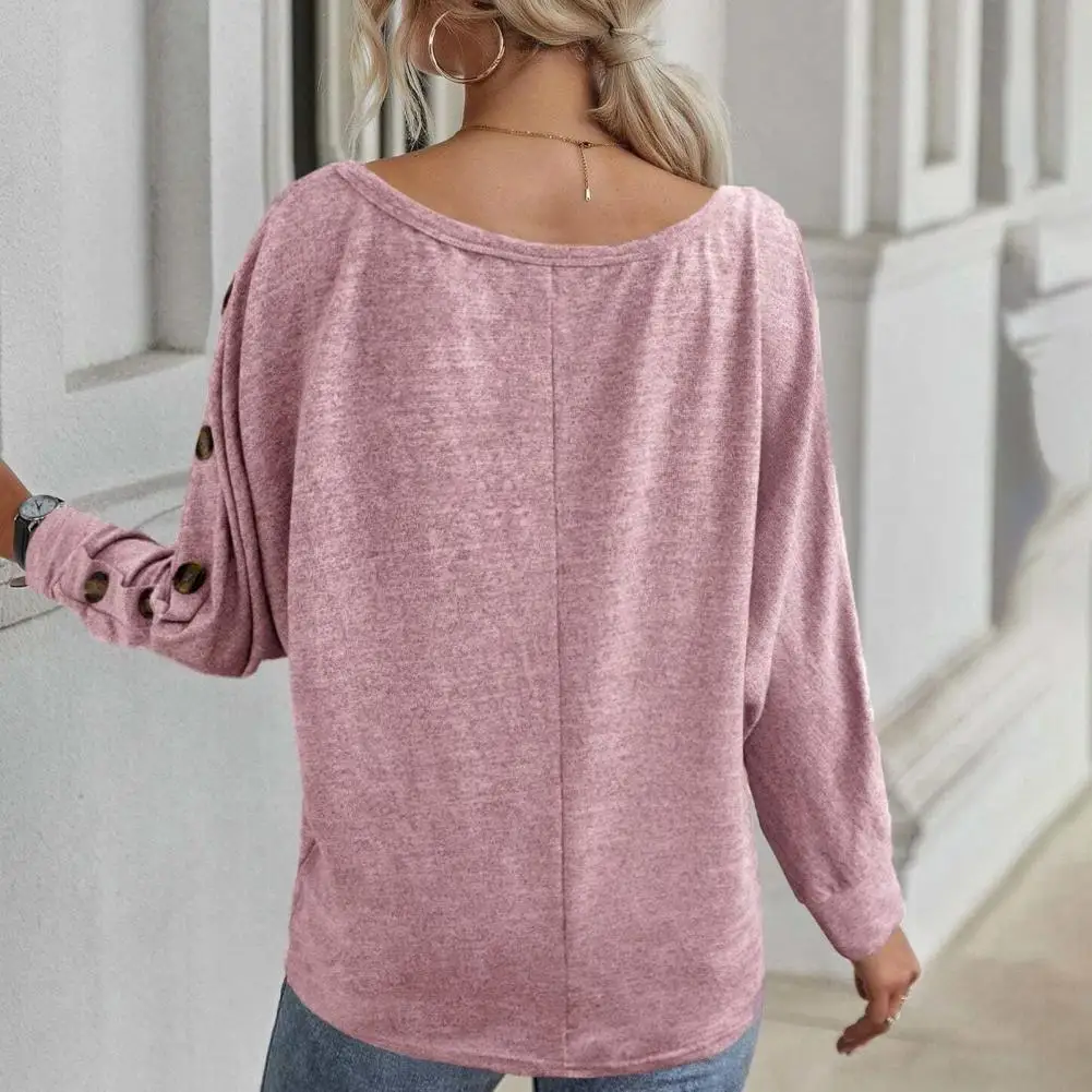 Women Blouse Solid Color Super Soft Daily Wear Loose Buttons Decoration T-shirt Women Bottoming Top for Party
Women Blouse Solid Color Super Soft Daily Wear Loose Buttons Decoration T-shirt Women Bottoming Top for Party