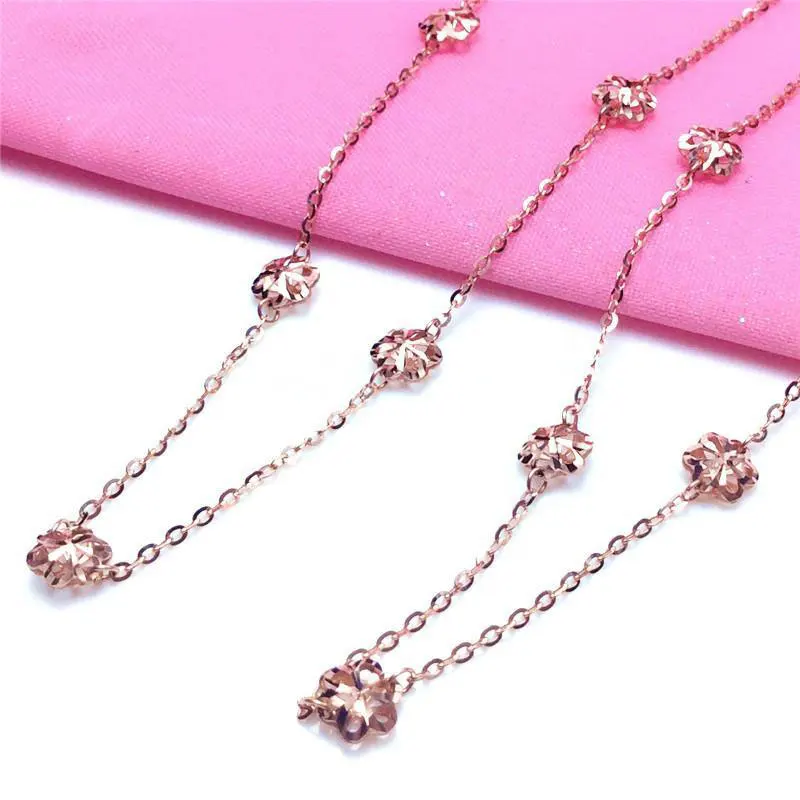 New Pure 585 Russian Purple Gold Hollow Flower Necklace Simple Versatile Colored Gold Gift for Girlfriend
New Pure 585 Russian Purple Gold Hollow Flower Necklace Simple Versatile Colored Gold Gift for Girlfriend