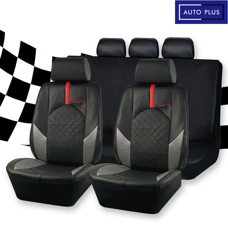 AUTO PLUS Universal Sporty Racing Car Seat Covers Artificial Leather Full Set Fit For Most Car SUV Truck Seat Cushion Protector
AUTO PLUS Universal Sporty Racing Car Seat Covers Artificial Leather Full Set Fit For Most Car SUV Truck Seat Cushion Protector