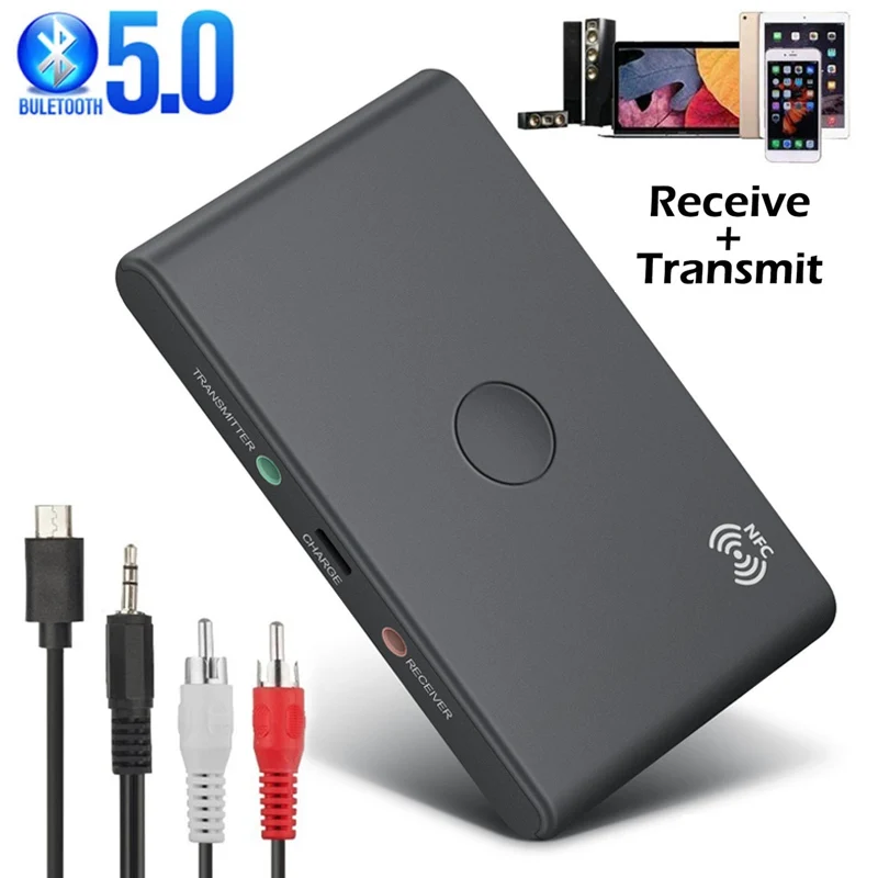 NFC Bluetooth 5.0 Audio Transmitter Receiver 3.5mm AUX Jack RCA USB Stereo Wireless Adapter Smart Noise Reduction for Car TV PC
NFC Bluetooth 5.0 Audio Transmitter Receiver 3.5mm AUX Jack RCA USB Stereo Wireless Adapter Smart Noise Reduction for Car TV PC