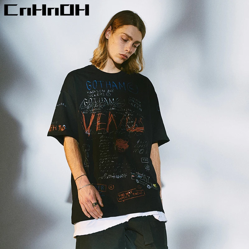 CnHnOH 20SS Tide brand neutral TEE graffiti printing loose large size FOG style men's short-sleeved T-shirt clothes 9628
CnHnOH 20SS Tide brand neutral TEE graffiti printing loose large size FOG style men's short-sleeved T-shirt clothes 9628