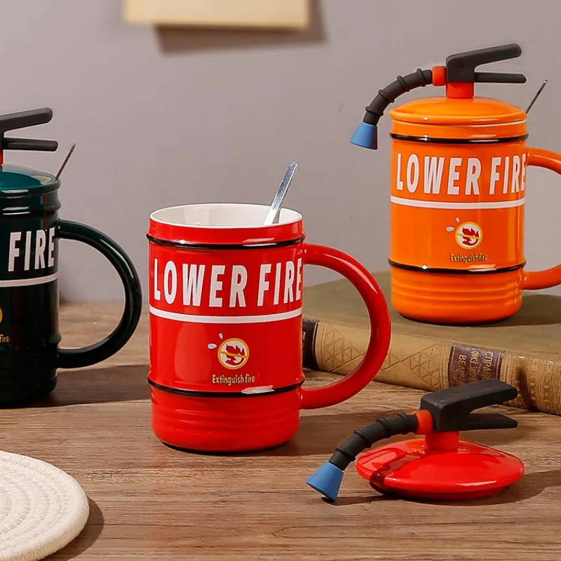 Creative Ceramic Cup Fire Extinguisher Shape Fun Mug Home Office Coffee Mugs with Lid and Spoon Perfect Gift for Firefighters
Creative Ceramic Cup Fire Extinguisher Shape Fun Mug Home Office Coffee Mugs with Lid and Spoon Perfect Gift for Firefighters