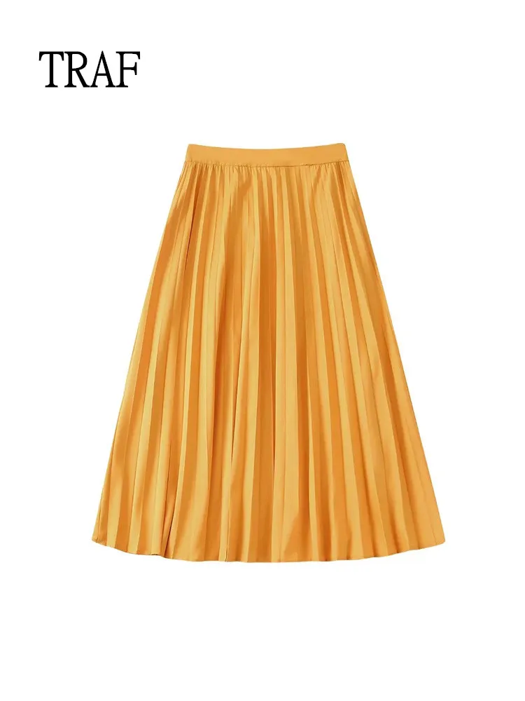 TRAF Women Skirt Summer Vintage Pleated Midi Skirts Woman Clothing Loose High Waist Casual A-line Skirt Female Elegant Streetwer
TRAF Women Skirt Summer Vintage Pleated Midi Skirts Woman Clothing Loose High Waist Casual A-line Skirt Female Elegant Streetwer