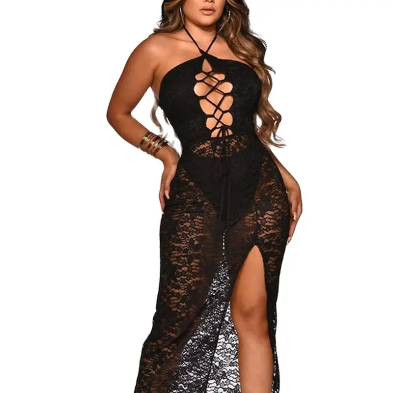 2021 New Style Hot Sale Ladies Fashion Ladies Halter Neck Sexy Lace Hollow Navel Tie Design Sling Hot Girl Dress
2021 New Style Hot Sale Ladies Fashion Ladies Halter Neck Sexy Lace Hollow Navel Tie Design Sling Hot Girl Dress