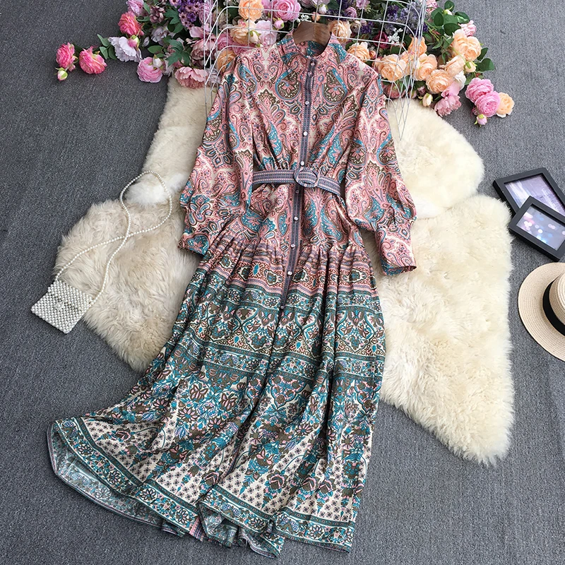 SuperAen 2022 Red and Green Printing Full STAND A-LINE Casual Ankle-Length Dress for Women
SuperAen 2022 Red and Green Printing Full STAND A-LINE Casual Ankle-Length Dress for Women