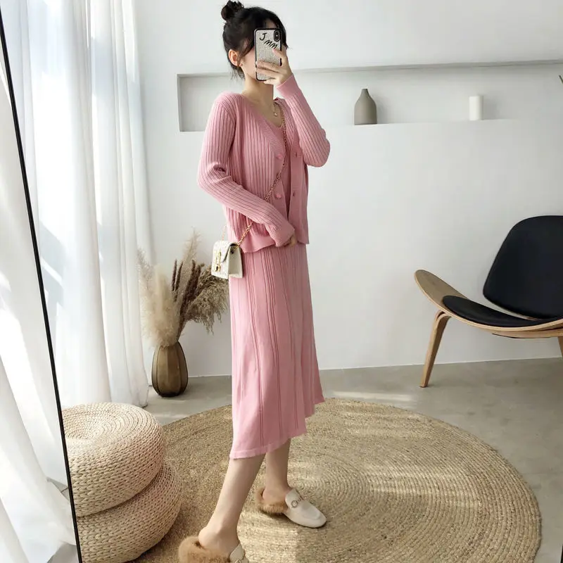 Woman Twisted Knitted Knitted Dress Female Solid Color Feminine Mid-calf Dresses and Knit Cardigans Two Piece Suits Outfits G321
Woman Twisted Knitted Knitted Dress Female Solid Color Feminine Mid-calf Dresses and Knit Cardigans Two Piece Suits Outfits G321