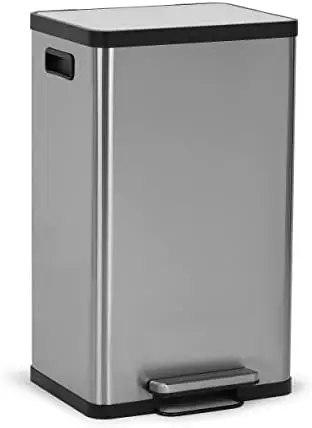 Liter / 13.2 Gallon Soft-Close, Smudge Resistant Trash Can with Foot Pedal and Built in Filter- Stainless Steel, Sleek Finish
Liter / 13.2 Gallon Soft-Close, Smudge Resistant Trash Can with Foot Pedal and Built in Filter- Stainless Steel, Sleek Finish